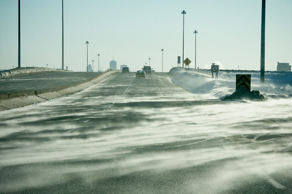 Tempête de neige à l'arrivée sur Québec