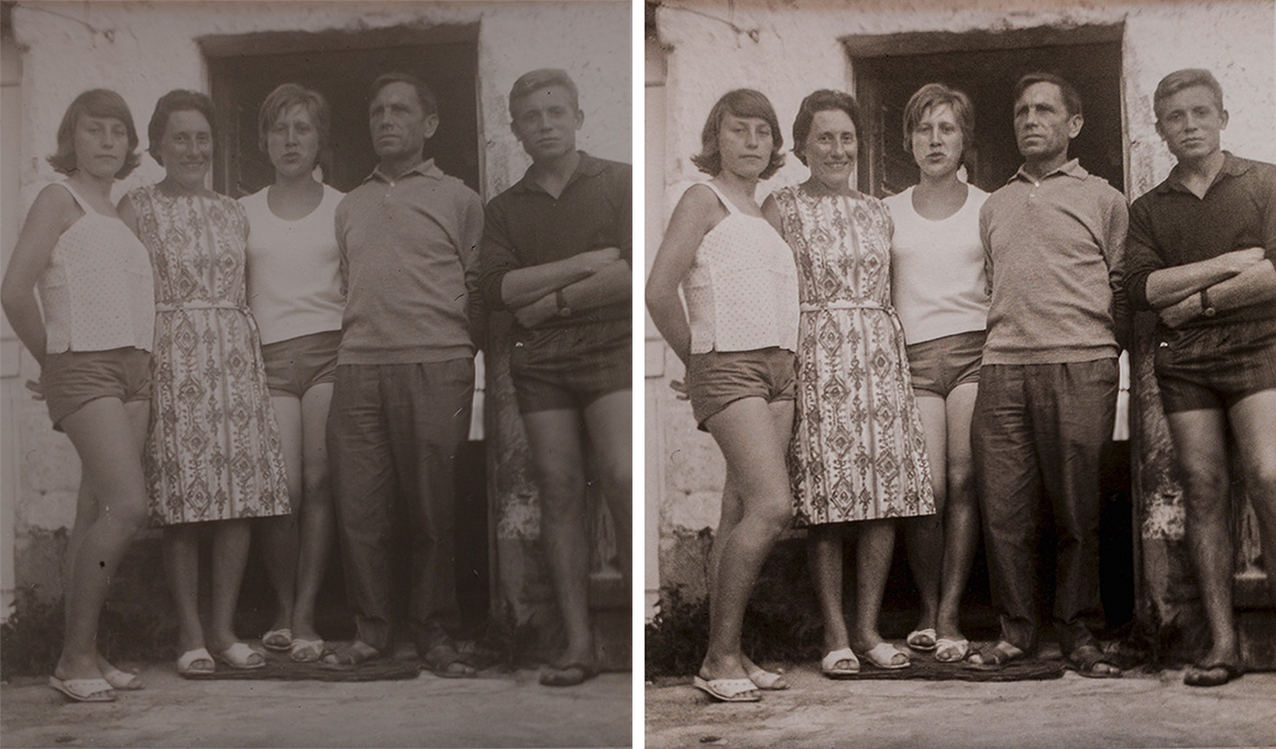 Numérisation et retouches d'une photo de famille