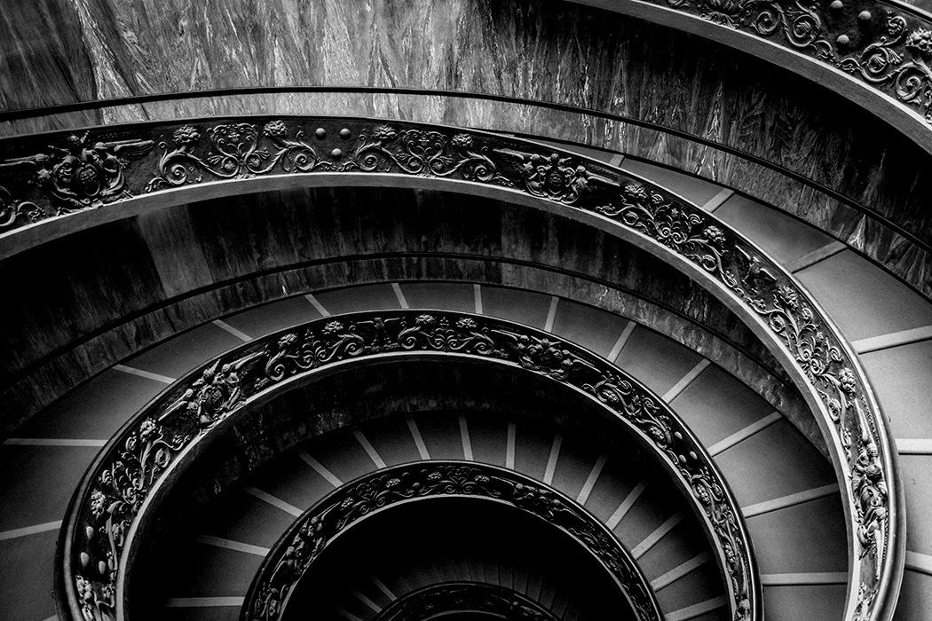 Vue sur l'Escalier de Giuseppe Momo à Rome