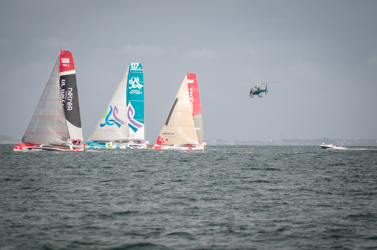 Départ fulgurant des trimarans ArmenRace